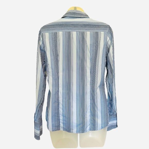 Vtg Y2K Banana Republic Lt. Blue/Dark Blue Striped Button Down Shirt Sz Small - Picture 6 of 7